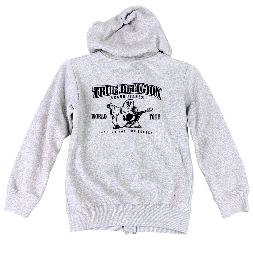 True Religion Zip Up Hoodie Boys S 8 World Tour Buddha‎ Graphic Horseshoe School